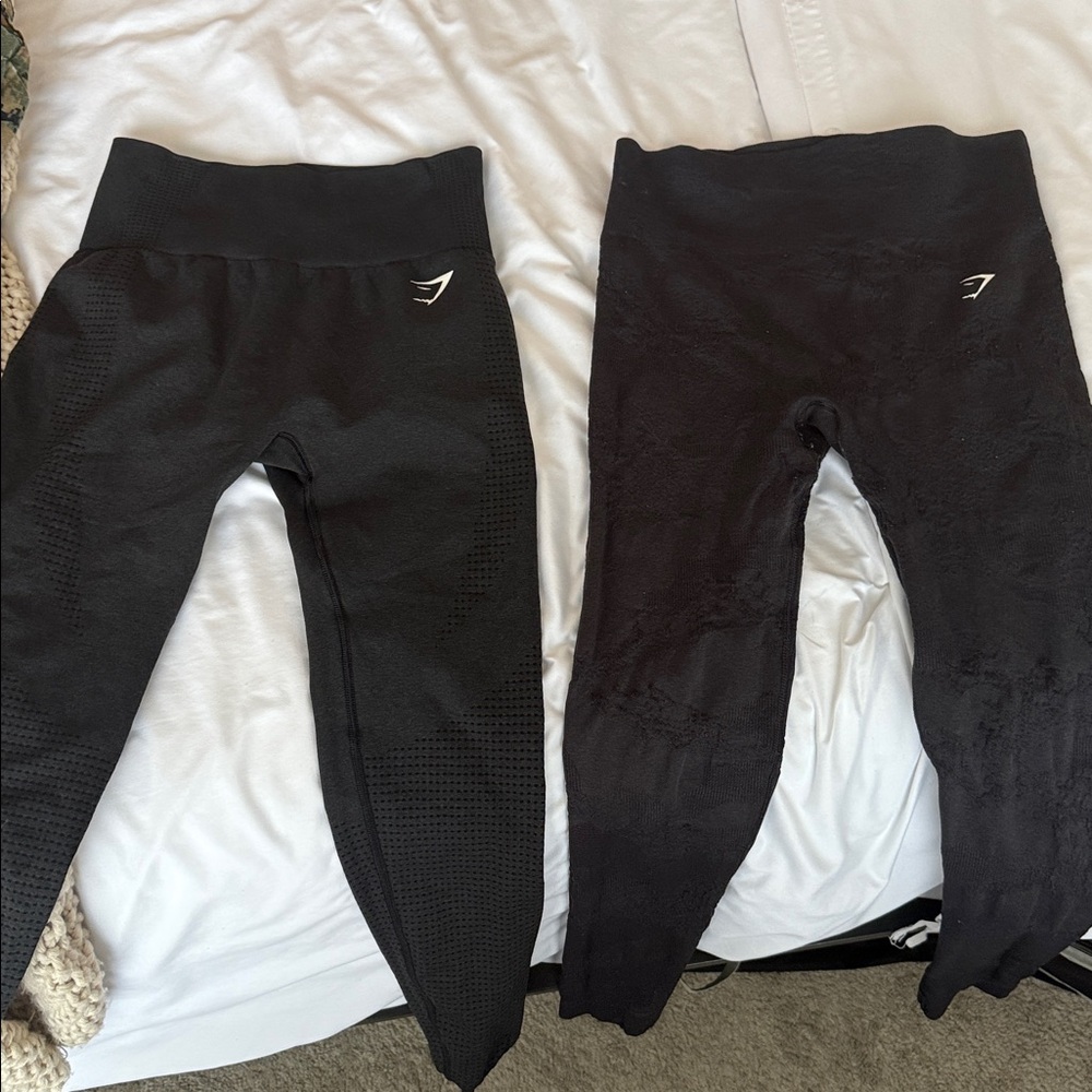 Gymshark Black Textured Leggings Duo